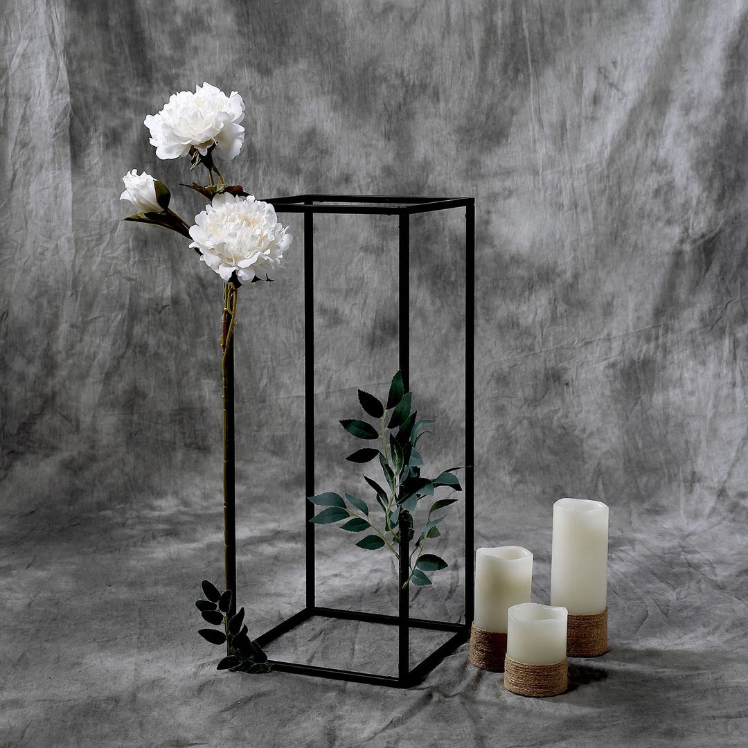HIER_4820 2 Pack | 24" Matte Black Wedding Flower Stand | Metal Vase Column Stand | Geometric Centerpiece Vase 10 HIER_4820 2 Pack | 24" Matte Black Wedding Flower Stand | Metal Vase Column Stand | Geometric Centerpiece Vase