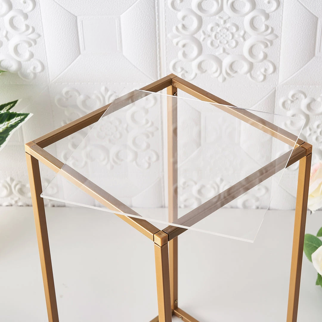 HIER_5170 2 Pack 8"x8" Plexiglass Sheets, 3mm Thick Clear Acrylic Sheets With Protective Film Chargers & Centerpieces 2 HIER_5170 2 Pack 8"x8" Plexiglass Sheets, 3mm Thick Clear Acrylic Sheets With Protective Film Chargers & Centerpieces