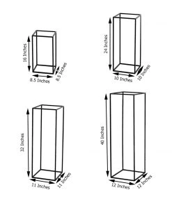HIER_4820 Chargers & Centerpieces Set Of 4 | Matte Black Wedding Flower Stand | Metal Vase Column Stand | Geometric Centerpiece Vase - 16"| 24"| 32"| 40" 16 HIER_4820 Chargers & Centerpieces Set Of 4 | Matte Black Wedding Flower Stand | Metal Vase Column Stand | Geometric Centerpiece Vase - 16