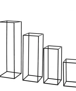 HIER_4820 Chargers & Centerpieces Set Of 4 | Matte Black Wedding Flower Stand | Metal Vase Column Stand | Geometric Centerpiece Vase - 16"| 24"| 32"| 40" 27 HIER_4820 Chargers & Centerpieces Set Of 4 | Matte Black Wedding Flower Stand | Metal Vase Column Stand | Geometric Centerpiece Vase - 16