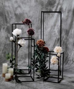 HIER_4820 Chargers & Centerpieces Set Of 4 | Matte Black Wedding Flower Stand | Metal Vase Column Stand | Geometric Centerpiece Vase - 16"| 24"| 32"| 40" 19 HIER_4820 Chargers & Centerpieces Set Of 4 | Matte Black Wedding Flower Stand | Metal Vase Column Stand | Geometric Centerpiece Vase - 16