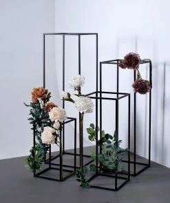 HIER_4820 Chargers & Centerpieces Set Of 4 | Matte Black Wedding Flower Stand | Metal Vase Column Stand | Geometric Centerpiece Vase - 16"| 24"| 32"| 40" 21 HIER_4820 Chargers & Centerpieces Set Of 4 | Matte Black Wedding Flower Stand | Metal Vase Column Stand | Geometric Centerpiece Vase - 16
