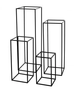 HIER_4820 Chargers & Centerpieces Set Of 4 | Matte Black Wedding Flower Stand | Metal Vase Column Stand | Geometric Centerpiece Vase - 16"| 24"| 32"| 40" 26 HIER_4820 Chargers & Centerpieces Set Of 4 | Matte Black Wedding Flower Stand | Metal Vase Column Stand | Geometric Centerpiece Vase - 16