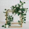 HIER_4330 2 Pack | 12" Square Gold Metal Wedding Flower Stand | Geometric Centerpiece Vases