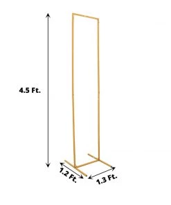 HIER_3630 4.5ft Gold Metal Frame Wedding Arch, Rectangular Backdrop Stand, Floral Display Frame Chargers & Centerpieces