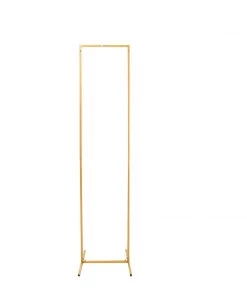 HIER_3630 4.5ft Gold Metal Frame Wedding Arch, Rectangular Backdrop Stand, Floral Display Frame Chargers & Centerpieces