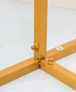 HIER_3630 4.5ft Gold Metal Frame Wedding Arch, Rectangular Backdrop Stand, Floral Display Frame Chargers & Centerpieces