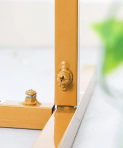 HIER_3630 4.5ft Gold Metal Frame Wedding Arch, Rectangular Backdrop Stand, Floral Display Frame Chargers & Centerpieces