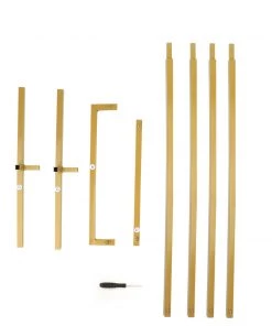 HIER_3630 4.5ft Gold Metal Frame Wedding Arch, Rectangular Backdrop Stand, Floral Display Frame Chargers & Centerpieces