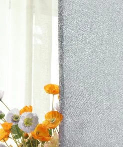 HIER_3110 Backdrop Panels 5ft Shiny Silver Spandex Fit Round Top Backdrop Frame Stand Cover, 2-Sided Metallic Sparkly Wedding Arch Cover