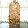 HIER_3110 Backdrop Panels 5ft Sparkly Gold Big Payette Sequin Round Top Wedding Arch Frame Cover, 2-Sided Fit Backdrop Stand Cover