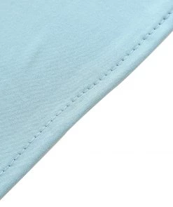 HIER_3110 Backdrop Panels 7ft Dusty Blue Spandex Fit Round Top Backdrop Frame Stand Cover, 2-Sided Wedding Arch Cover