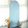 HIER_3110 Backdrop Panels 5ft Dusty Blue Spandex Fit Round Top Backdrop Frame Stand Cover, 2-Sided Wedding Arch Cover