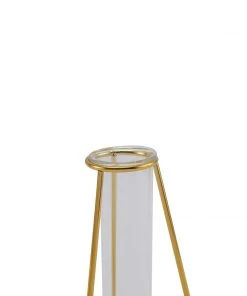 HIER_4820 Chargers & Centerpieces Set Of 2 | 6" Gold Metal Geometric Vase Wedding Centerpieces | Test Tube Vase 22 HIER_4820 Chargers & Centerpieces Set Of 2 | 6