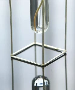 HIER_4330 Pack Of 2 | Geometric Metal Flower Vase Racks Holders | Geometric Vase Style | Free Glass Tubes Included Chargers & Centerpieces