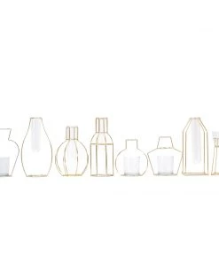 HIER_4330 Pack Of 2 | Geometric Metal Flower Vase Racks Holders | Geometric Vase Style | Free Glass Tubes Included Chargers & Centerpieces