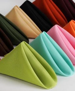 HIER_2210 5 Pack | Hunter Emerald Green Seamless Cloth Dinner Napkins, Wrinkle Resistant Linen | 17