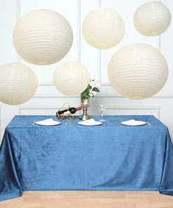 HIER_3300 Big Event Backdrops & Décor Set Of 6 - Cream Hanging Paper Lanterns Round Assorted Size - 16", 20", 24"