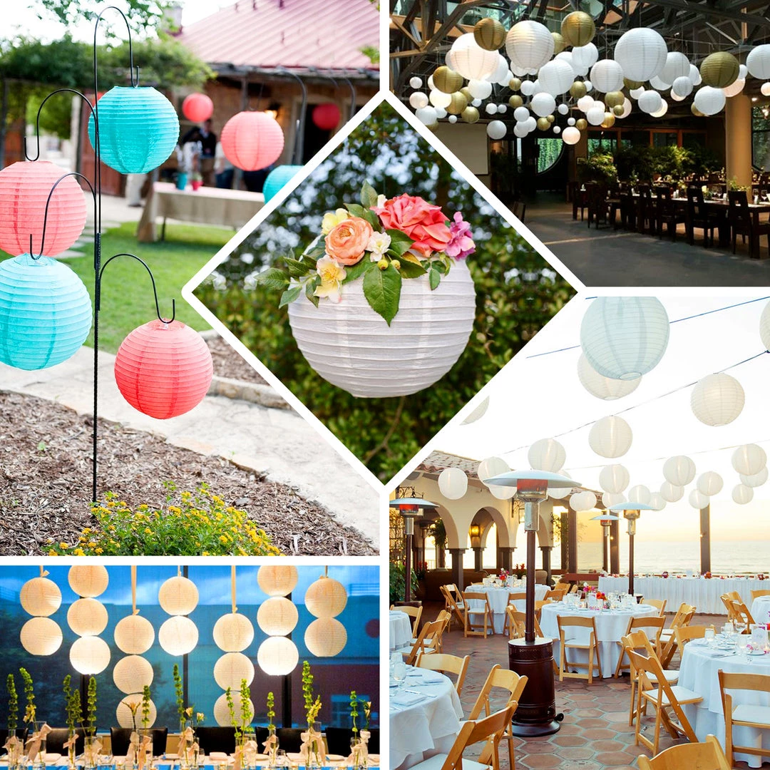 HIER_3300 Set Of 8 - Black Hanging Paper Lanterns Round Assorted Size- 6", 8", 10", 14" Big Event Backdrops & Décor 5 HIER_3300 Set Of 8 - Black Hanging Paper Lanterns Round Assorted Size- 6", 8", 10", 14" Big Event Backdrops & Décor