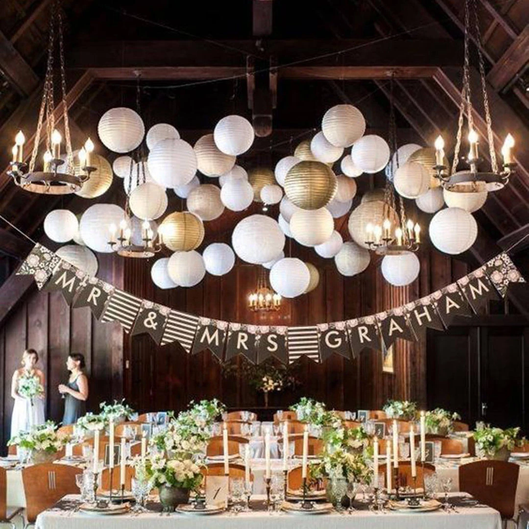 HIER_3300 Big Event Backdrops & Décor Set Of 8 - Navy Blue Hanging Paper Lanterns Round Assorted Size - 6", 8", 10", 14" 10 HIER_3300 Big Event Backdrops & Décor Set Of 8 - Navy Blue Hanging Paper Lanterns Round Assorted Size - 6", 8", 10", 14"