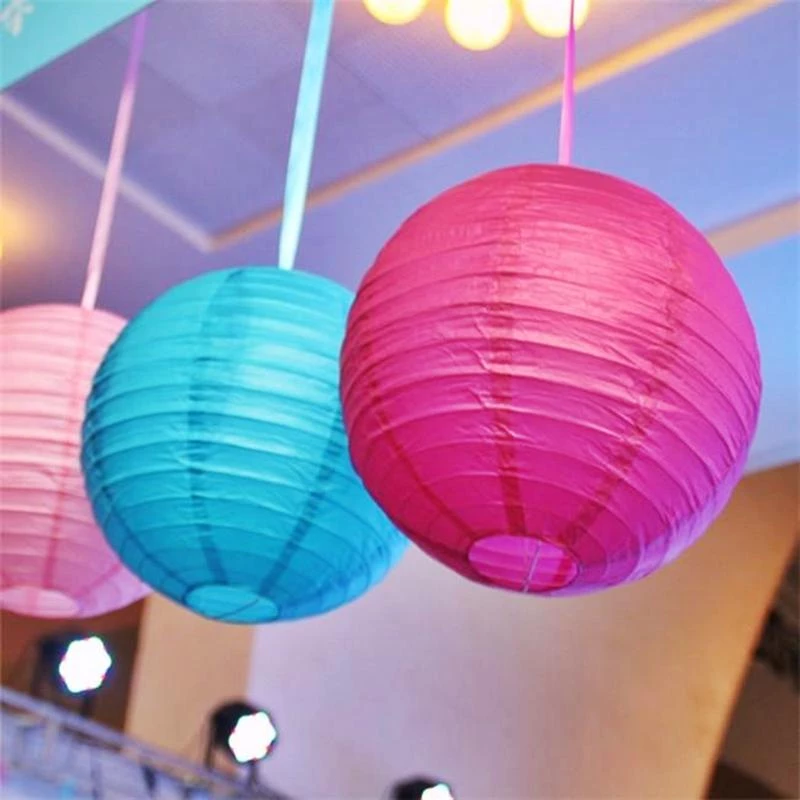 HIER_3300 Set Of 8 - Purple Hanging Paper Lanterns Round Assorted Size - 6", 8", 10", 14" 9 HIER_3300 Set Of 8 - Purple Hanging Paper Lanterns Round Assorted Size - 6", 8", 10", 14"