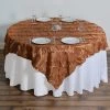 HIER_2220 72" Gold Premium Taffeta Square Table Overlay | Table Linen Decor - Clearance SALE