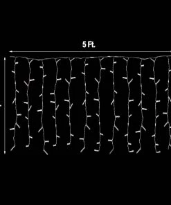 HIER_3720 5FTx3FT 12 Strings | Warm White 7 Mode Sequence Fairy Led String Lights Backdrop With 96 Bright LEDs