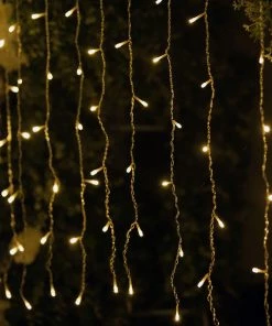 HIER_3720 5FTx3FT 12 Strings | Warm White 7 Mode Sequence Fairy Led String Lights Backdrop With 96 Bright LEDs