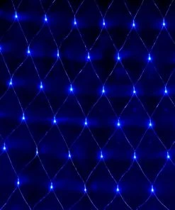 HIER_3750 20FT X 10FT | 600 Bright Blue LED Net Lights Fishing String With 8 Lighting Modes