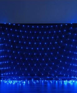 HIER_3750 20FT X 10FT | 600 Bright Blue LED Net Lights Fishing String With 8 Lighting Modes