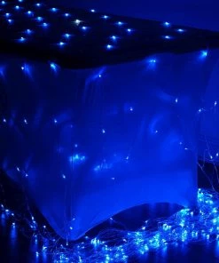 HIER_3750 20FT X 10FT | 600 Bright Blue LED Net Lights Fishing String With 8 Lighting Modes