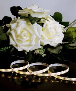 HIER_3740 16ft Warm White Flexible Under Cabinet LED Strip Lights Super Bright 5050 SMD Waterproof LED Wall Light TV Backlight Chargers & Centerpieces