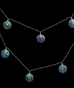 HIER_3730 6FT 15 Color Changing Battery Operated Disco Mirror Ball LED String Lights
