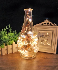 HIER_3730 Chargers & Centerpieces 8FT | LED Fairy String Waterfall Lights | 10 Waterproof Copper Strands | Battery Operated | Warm White 200 LEDs