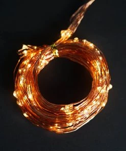 HIER_3730 Chargers & Centerpieces 8FT | LED Fairy String Waterfall Lights | 10 Waterproof Copper Strands | Battery Operated | Warm White 200 LEDs
