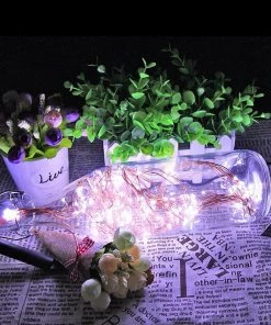 HIER_3730 8FT | 200 LED | Waterfall Lights | 10 Strands | Copper Spray Strands | Waterproof | Battery Operated Fairy Lights | White Chargers & Centerpieces