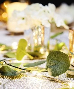 HIER_3720 7FT | 20 LED Artificial Green Eucalyptus Leaf Garland Vines, Battery Operated Fairy String Lights 24 HIER_3720 7FT | 20 LED Artificial Green Eucalyptus Leaf Garland Vines, Battery Operated Fairy String Lights