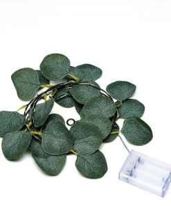 HIER_3720 7FT | 20 LED Artificial Green Eucalyptus Leaf Garland Vines, Battery Operated Fairy String Lights 19 HIER_3720 7FT | 20 LED Artificial Green Eucalyptus Leaf Garland Vines, Battery Operated Fairy String Lights
