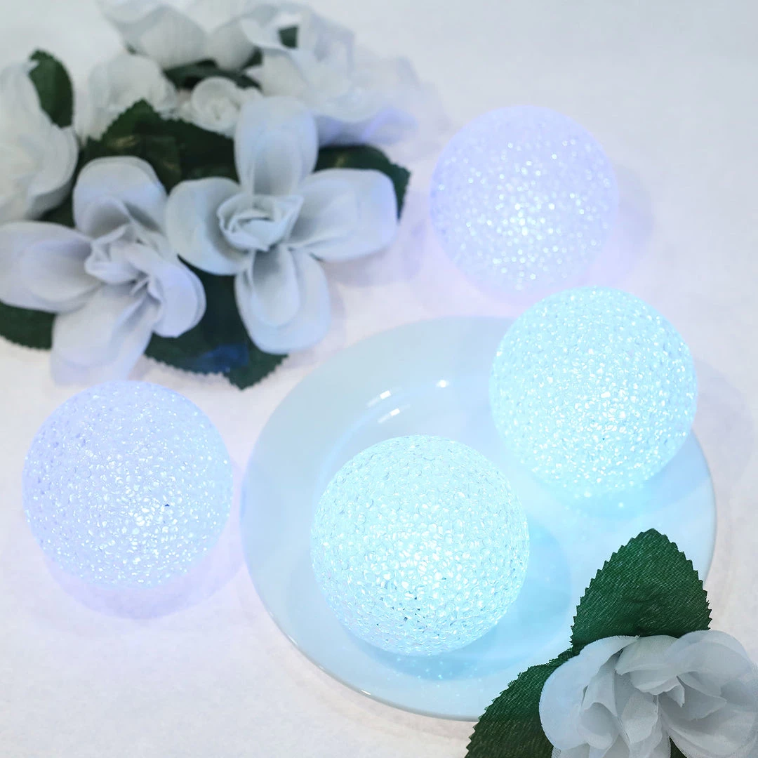 HIER_3710 4 Pack | 3" Color Changing Portable LED Centerpiece Ball Lights | Battery Operated LED Orbs 14 HIER_3710 4 Pack | 3" Color Changing Portable LED Centerpiece Ball Lights | Battery Operated LED Orbs