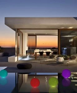 HIER_3740 12" Floating Pool Light Up Glow Ball, Inflatable Outdoor Garden Lights With Remote - 13 RGB Colors And 3 Color Modes Chargers & Centerpieces 22 HIER_3740 12
