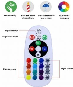 HIER_3740 16” LED Color Cordless Color Changing Floating Pool Lights With Remote - 16 RGB Colors With 4 Color Modes Chargers & Centerpieces