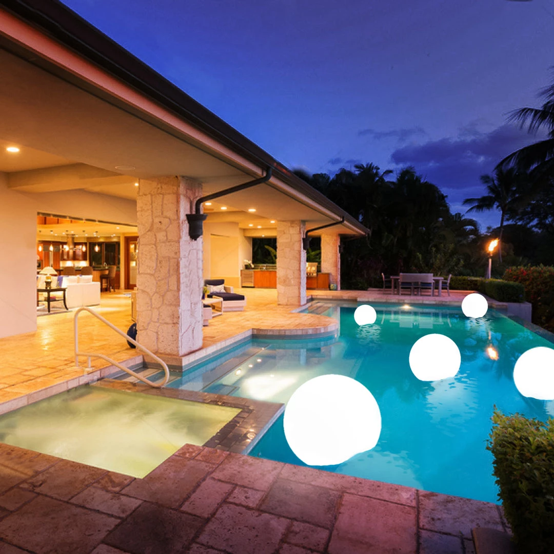 HIER_3740 Chargers & Centerpieces 24” LED Color Cordless Color Changing Floating Pool Lights With Remote - 16 RGB Colors With 4 Color Modes 1 HIER_3740 Chargers & Centerpieces 24” LED Color Cordless Color Changing Floating Pool Lights With Remote - 16 RGB Colors With 4 Color Modes