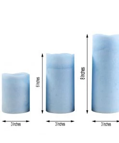 HIER_3720 Chargers & Centerpieces Set Of 3 - Blue Flameless LED Candles, Battery Operated Tea Light - 4