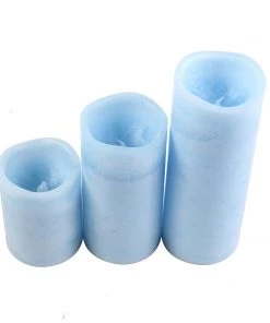 HIER_3720 Chargers & Centerpieces Set Of 3 - Blue Flameless LED Candles, Battery Operated Tea Light - 4