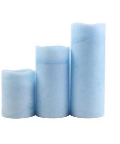 HIER_3720 Chargers & Centerpieces Set Of 3 - Blue Flameless LED Candles, Battery Operated Tea Light - 4