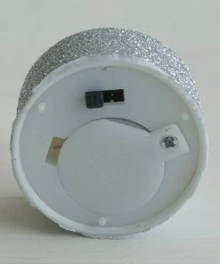 HIER_3720 12 Pack | Red Glitter Flameless LED Candles | Battery Operated Tea Light Candles