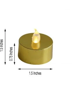 HIER_3720 12 Pack | Metallic Flameless LED Candles | Battery Operated Tea Light Candles | Gold 23 HIER_3720 12 Pack | Metallic Flameless LED Candles | Battery Operated Tea Light Candles | Gold