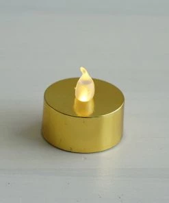 HIER_3720 12 Pack | Metallic Flameless LED Candles | Battery Operated Tea Light Candles | Gold 30 HIER_3720 12 Pack | Metallic Flameless LED Candles | Battery Operated Tea Light Candles | Gold