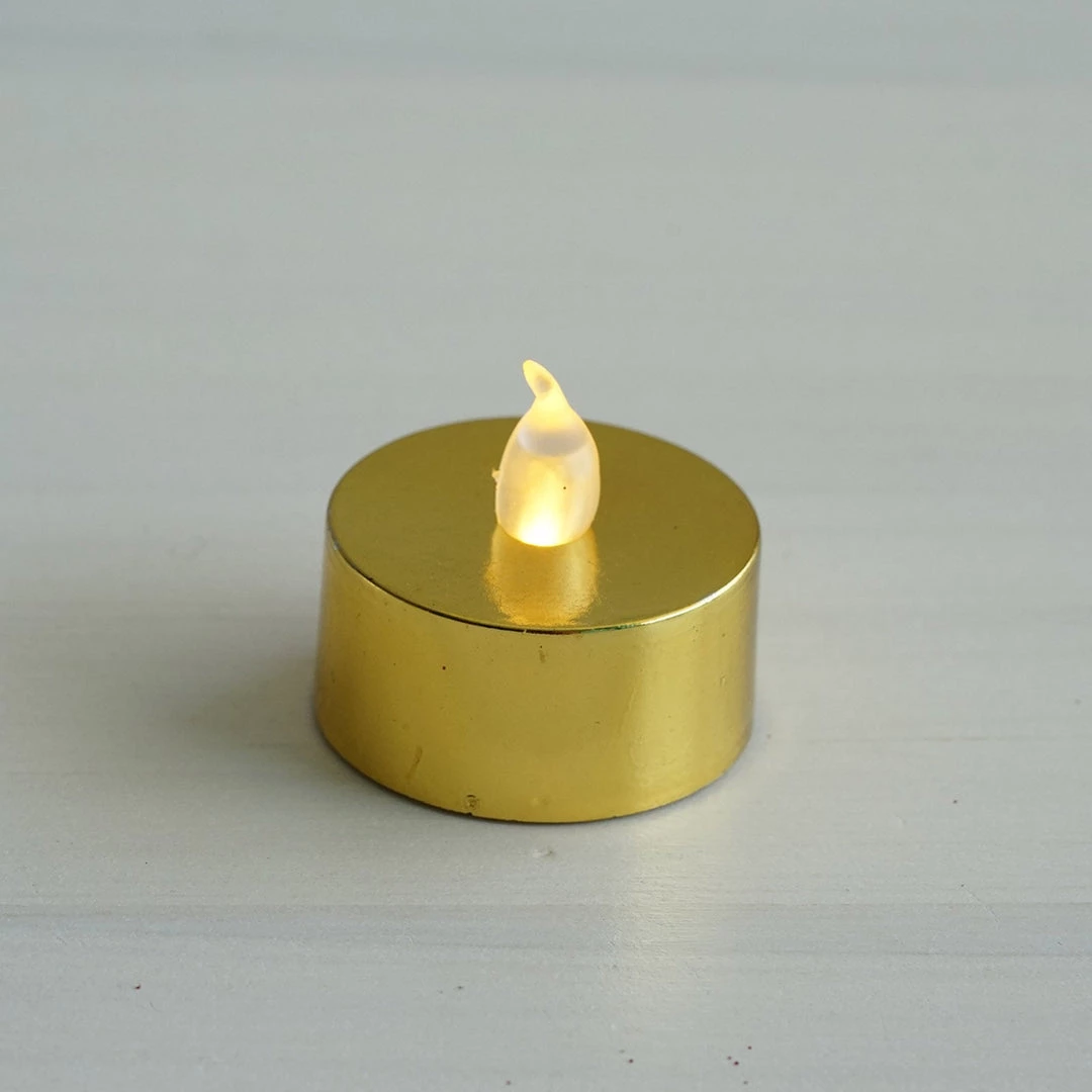 HIER_3720 12 Pack | Metallic Flameless LED Candles | Battery Operated Tea Light Candles | Gold 10 HIER_3720 12 Pack | Metallic Flameless LED Candles | Battery Operated Tea Light Candles | Gold