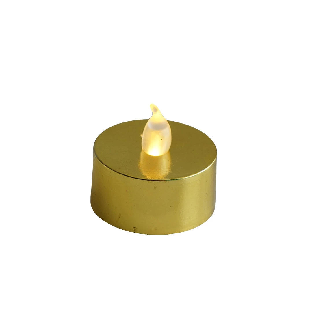 HIER_3720 12 Pack | Metallic Flameless LED Candles | Battery Operated Tea Light Candles | Gold 21 HIER_3720 12 Pack | Metallic Flameless LED Candles | Battery Operated Tea Light Candles | Gold